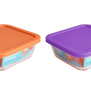 Square Glass Food Container Non-Snap Lid - 950ml