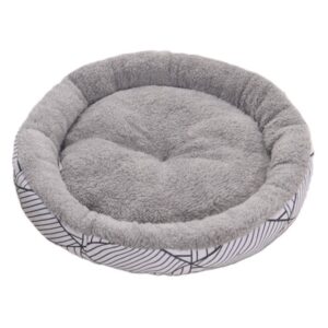 Round Pet Bed - Large, Grey Pattern