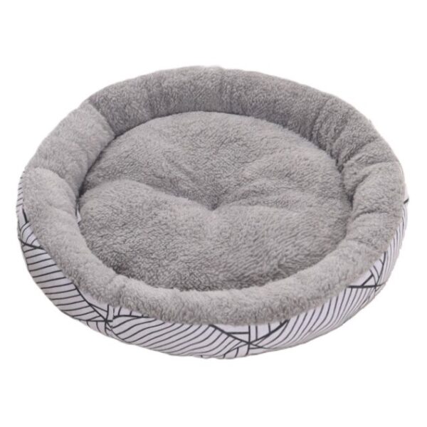 Round Pet Bed - Large, Grey Pattern