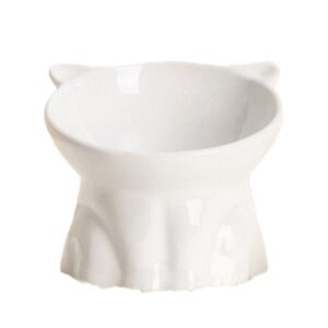 Cat Face Ceramic Bowl - White