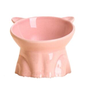 Cat Face Ceramic Bowl - Pink