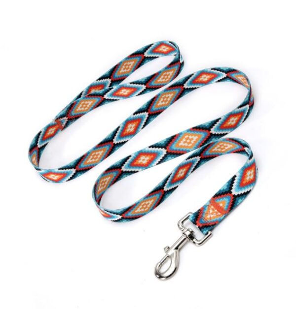Pet Leash - Turquoise & Navy Pattern