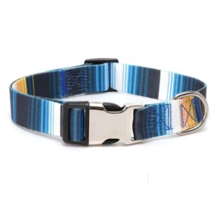 Pet Collar - Extra Large, Blue Striped Pattern