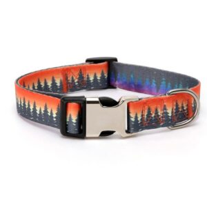 Pet Collar - Extra Large, Black & Orange Tree
