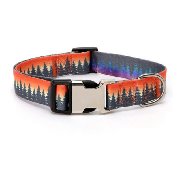 Pet Collar - Extra Large, Black & Orange Tree