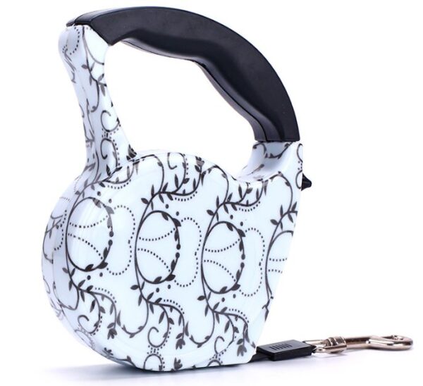 Automatic Pet Leash - 5m, Black & White Leaves