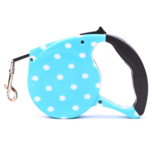 Automatic Pet Leash - 5m, Turquoise Polka Dots