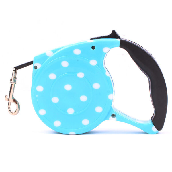Automatic Pet Leash - 5m, Turquoise Polka Dots