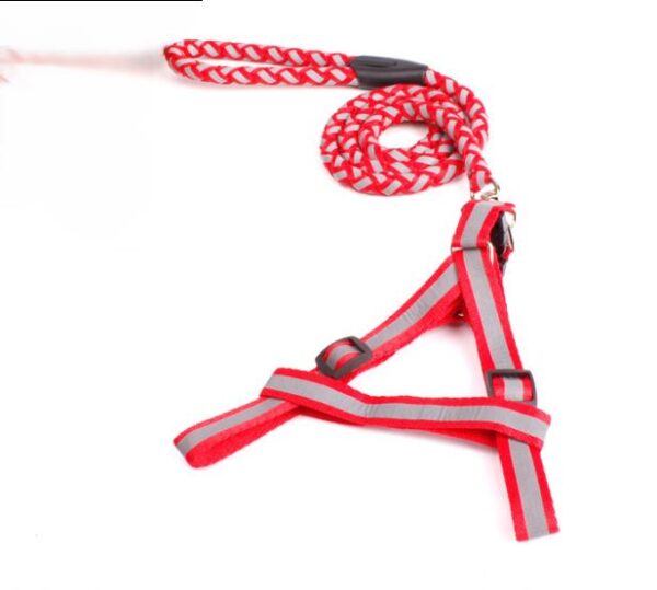 Reflective Harness & Leash - Medium, Red