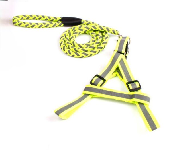 Reflective Harness & Leash - Medium, Yellow