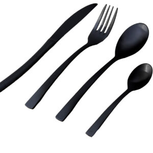 Newport Cutlery Set - 16pc, Jet Black